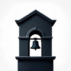 Obraz premium Minimalist bell tower against clean white background