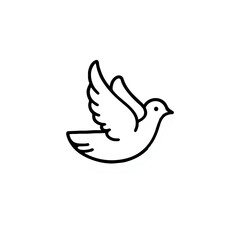 Fototapeta premium White dove flying peacefully against a clear background