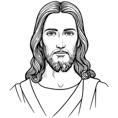 Jesus Christ Portrait Vector Style