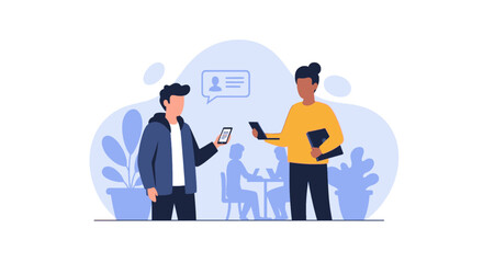 Diverse colleagues collaborating on a project, ideal for illustrating teamwork and communication in a modern workplace.