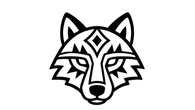Geometric Wolf Mask Icon