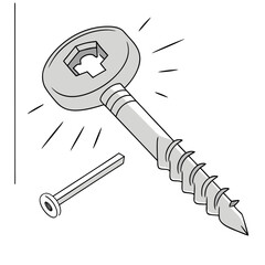 Allen key and screw illustration in minimalist style  