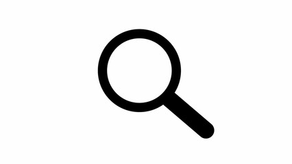 Black Magnifying Glass Icon on White Background Simple Search Symbol
