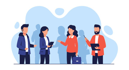 Business team meeting, collaboration, teamwork concept illustration for website or presentation.