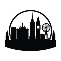 Obraz premium London city skyline silhouette icon