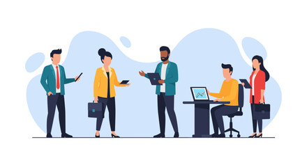 Diverse business team collaborating, perfect for website banners, presentations, and marketing materials.