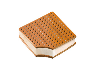 Realistic ice cream sandwich with cream on a transparent background