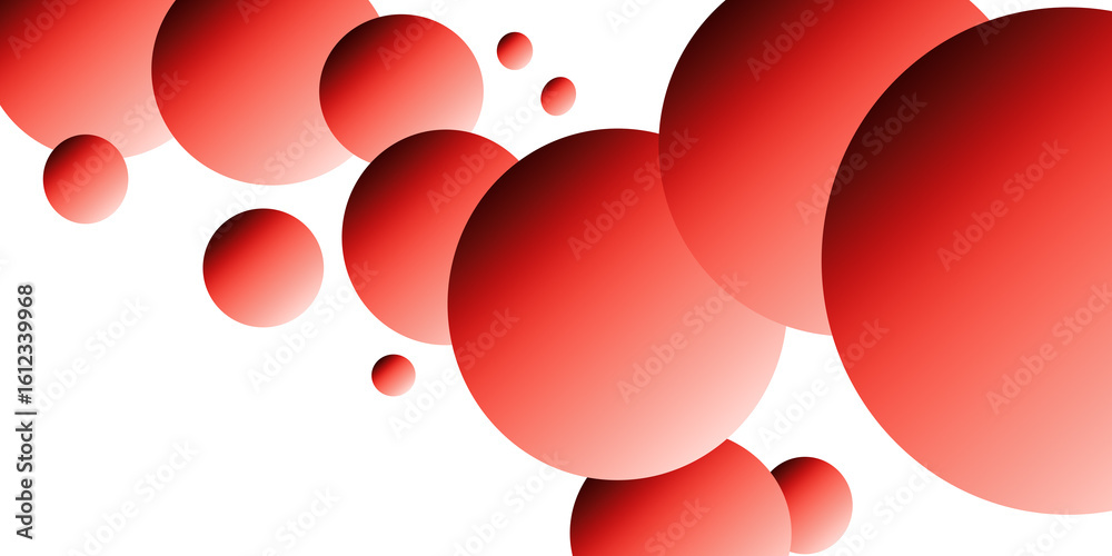Poster abstract background with gradient circles on transparent or white background. smooth red gradient