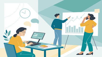 Diverse team collaborating on business strategy, perfect for website landing pages or brochures.