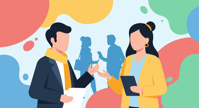 Businesspeople having a meeting, perfect for presentations or website banners.