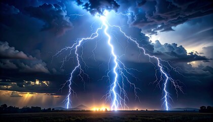 Flash of lightning on a dark night