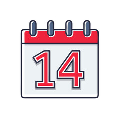 Calendar with 14 Icon