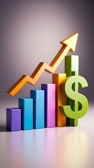 Colorful financial growth chart