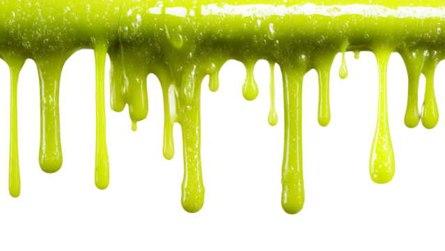 Green slime isolated on transparent background. Concept of Halloween decoration.