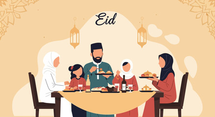 Celebrating Eid Together A Family Gathering For A Festive Meal