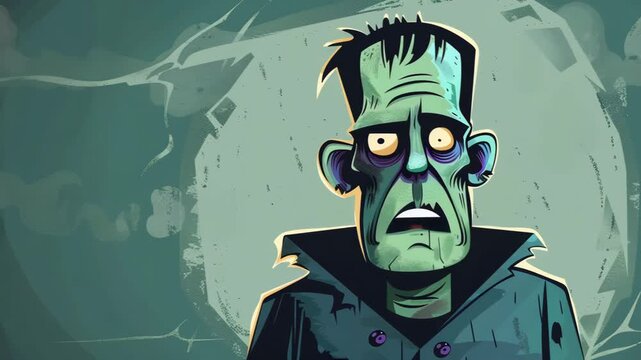 Cartoon Halloween Monster Talking. Seamless Loop