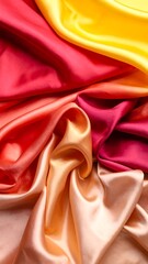 Draped silk fabrics in warm autumn colors