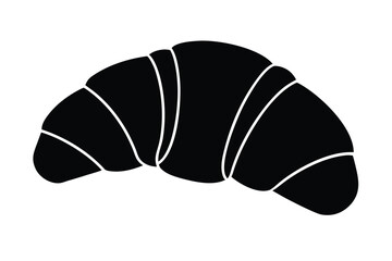 croissant vector icon silhouette illustrations