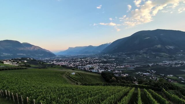 Sigth over Meran from Dorf Tirol 4k 60FPS 100k