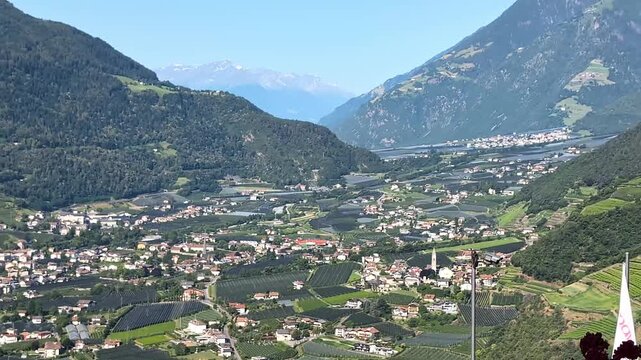 Sigth over Meran from Dorf Tirol 4k 60FPS 100k