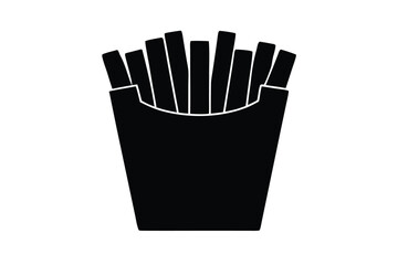 french fries vector icon silhouette illustrations