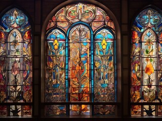Obraz premium stained glass window in church