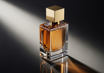 Luxury Perfume Bottle with Gold Cap

