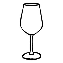 wineglass icon - hand-drawn doodle style