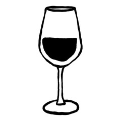 wineglass icon - hand-drawn doodle style