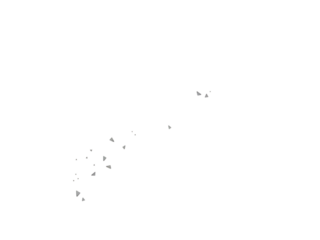 A scattering of geometric shapes in varying sizes and orientations on a dark background surface created with generated ai