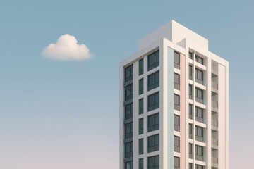 Fototapeta premium Minimalist Cityscape with Modern High-Rise