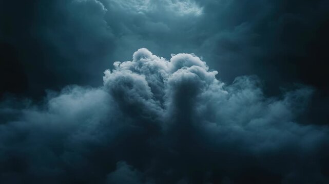 A dramatic and moody nighttime scene with dark clouds suggesting an oncoming storm. The  captures the intense beauty of a storm's arrival.