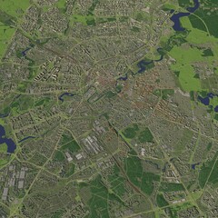 3D illustration of city and urban in Minsk Belarus