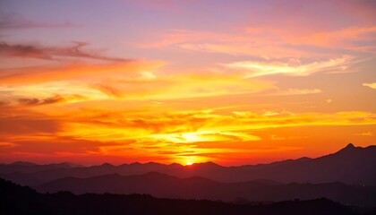 Fototapeta premium Colorful sunset over mountains