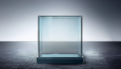 empty glass exhibition box