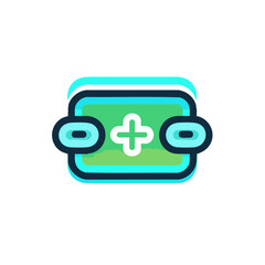 Fototapeta premium Medical cross vector icon: healthcare symbol, first aid sign, clinic graphic