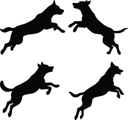 Jumping Dog Silhouette Vector