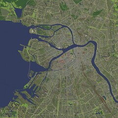 3D illustration of city and urban in Saint Petersburg Russia