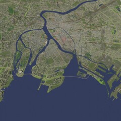 3D illustration of city and urban in Saint Petersburg Russia