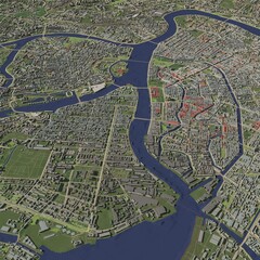 3D illustration of city and urban in Saint Petersburg Russia