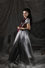 Mysterious oriental beauty in lavish Turkish costume, fantasy masquerade outfit