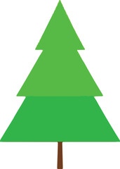 Obraz premium Simple graphic image of a green evergreen tree.
