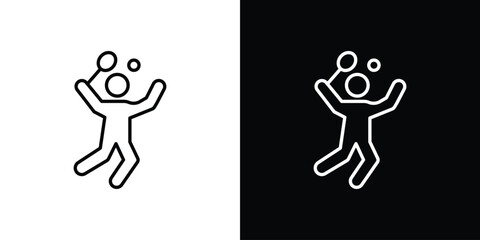 Badminton icon. linear style sign for mobile concept and web design.
