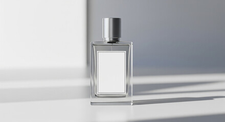 Minimalist Perfume Bottle with Blank Label Mockup
