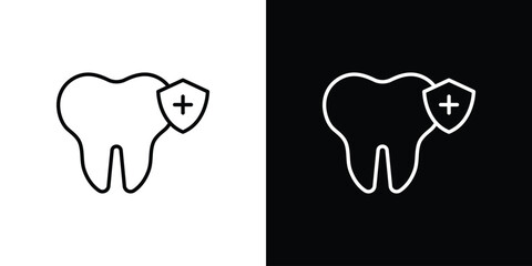 Dental insurance icon. linear style sign for mobile concept and web design.