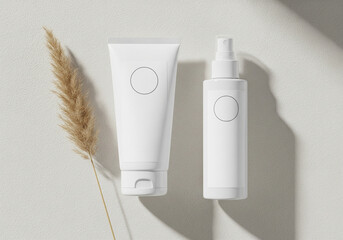 Minimalist Skincare Products on Sand Mockup