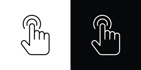 Finger control icon. linear style sign for mobile concept and web design.