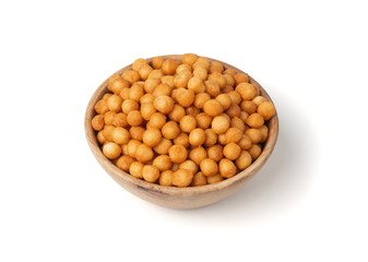 Small pastry balls, fried crispy wheat soup pearls, salad egg puffs or choux pastry