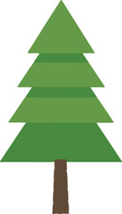 Fototapeta premium Simple green pine tree isolated vector illustration