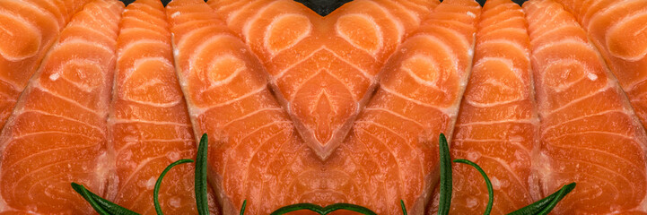 Natural Atlantic Norwegian Salmon Fillet Texture or Pattern